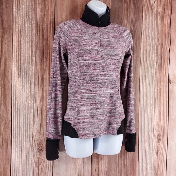 Lululemon Womens Sz 6 Runderful 1/2 Zip Space Dye Camo Berry Rumble Multi Black - Picture 3 of 13